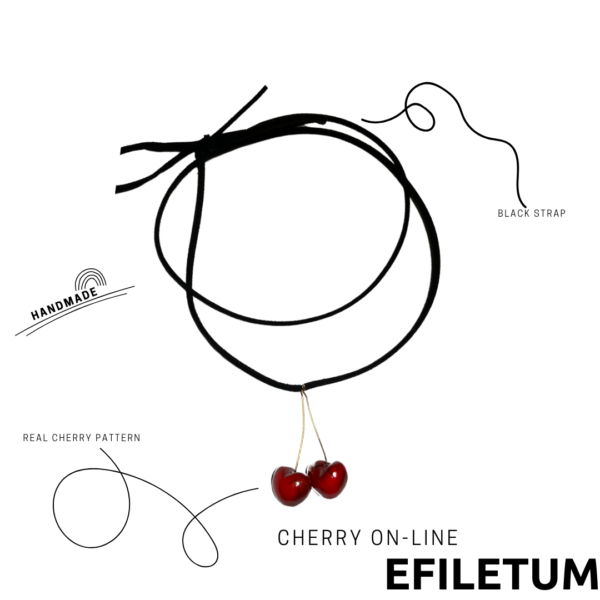 WIŚNIA CZARNY CHOKER Z WISIENKAMI SOCZYSTE