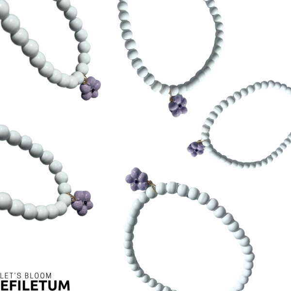 NASZYJNIK KWIATEK FIOLET